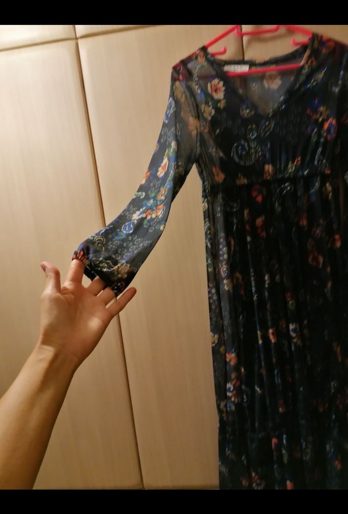 Çiçek Desenli Uzun Bohem Elbise - Görsel 4