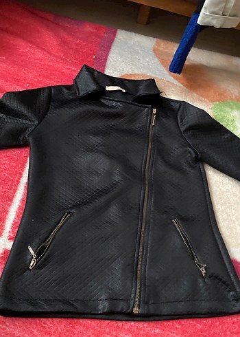 Siyah kapitone Biker Ceket