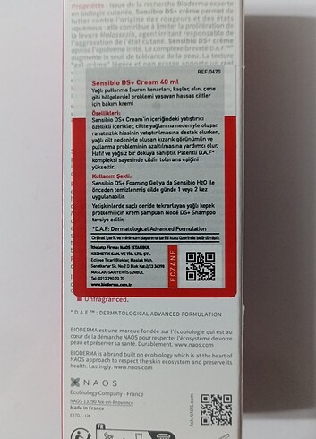 Beden Bioderma Sensibio DS Cream 40ml