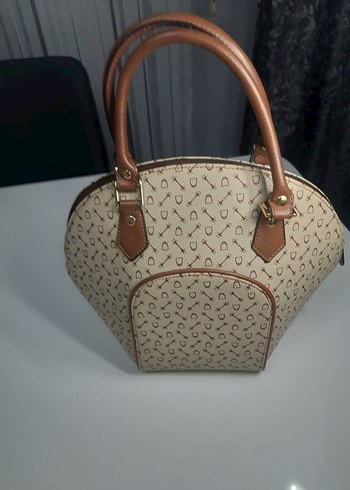 Bej Baskılı Deri Kadın Çanta - Görsel 5