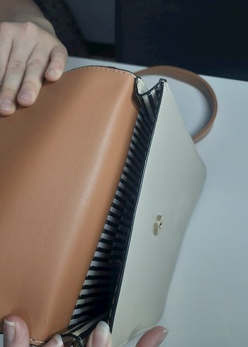 Bej Deri Tokalı Kadın Çanta - Görsel 5