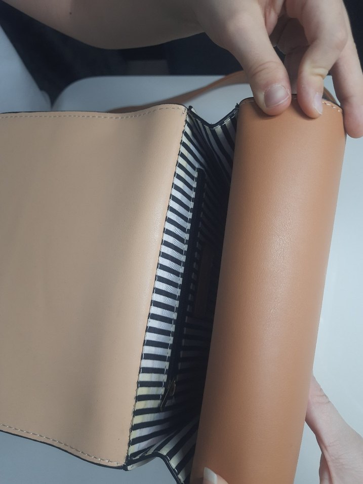 Bej Deri Tokalı Kadın Çanta - Görsel 4