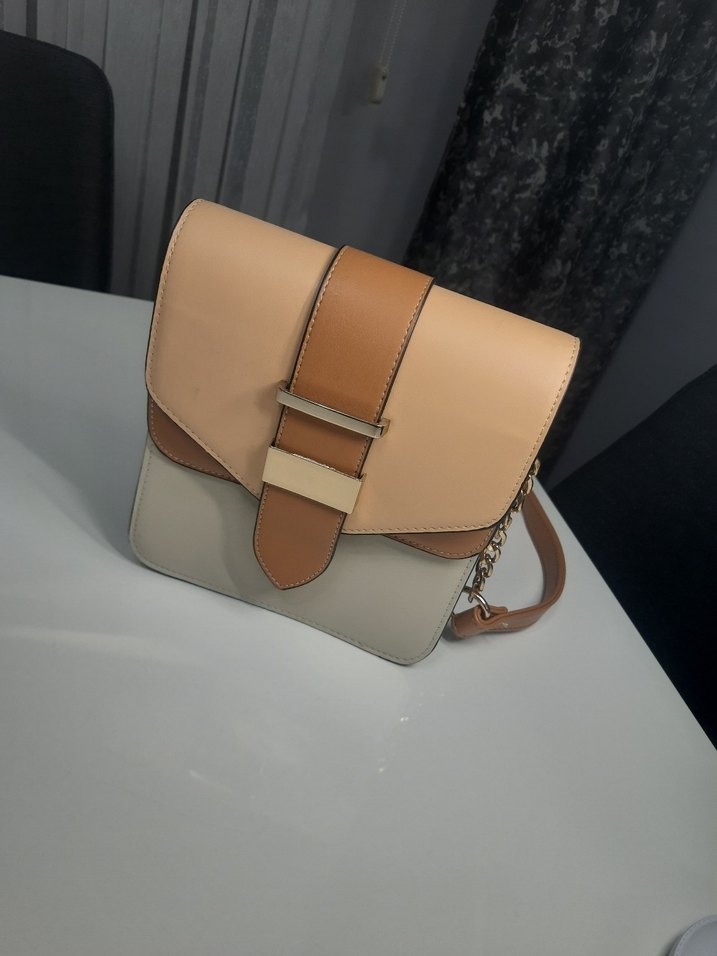 Bej Deri Tokalı Kadın Çanta - Görsel 3