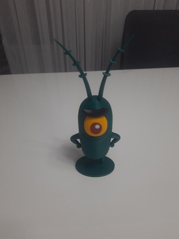 Koyu Yeşil Tek Gözlü  Figür 3D yazıcı ile yapıldı Plankton - Görsel 2