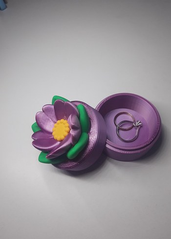 Mor Çiçekli Renkli Takı kutusu 3D yazıcı - Görsel 4