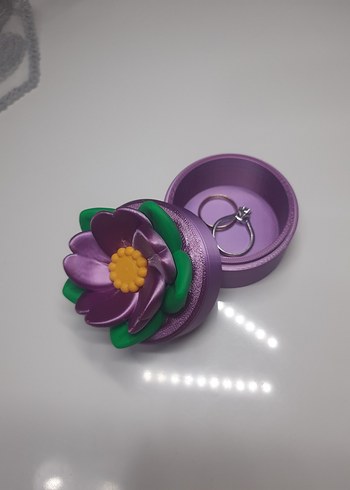Mor Çiçekli Renkli Takı kutusu 3D yazıcı - Görsel 5
