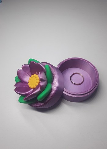 Mor Çiçekli Renkli Takı kutusu 3D yazıcı - Görsel 3
