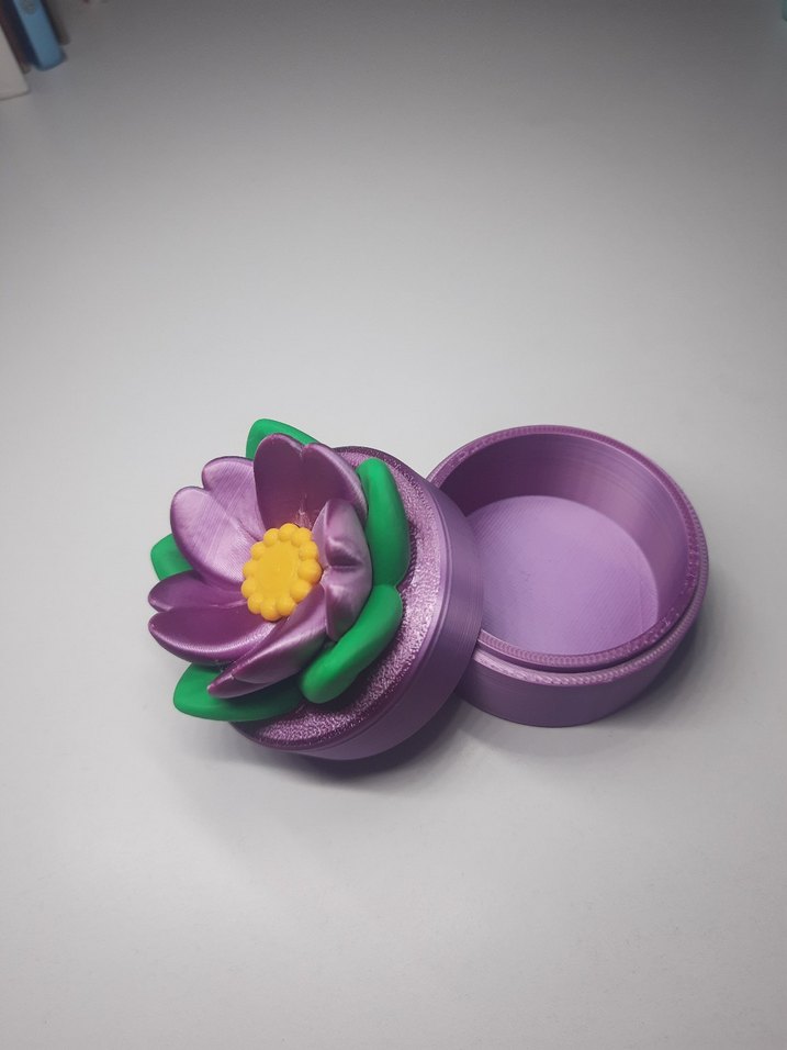 Mor Çiçekli Renkli Takı kutusu 3D yazıcı - Görsel 2