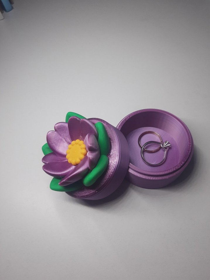 Mor Çiçekli Renkli Takı kutusu 3D yazıcı - Görsel 4