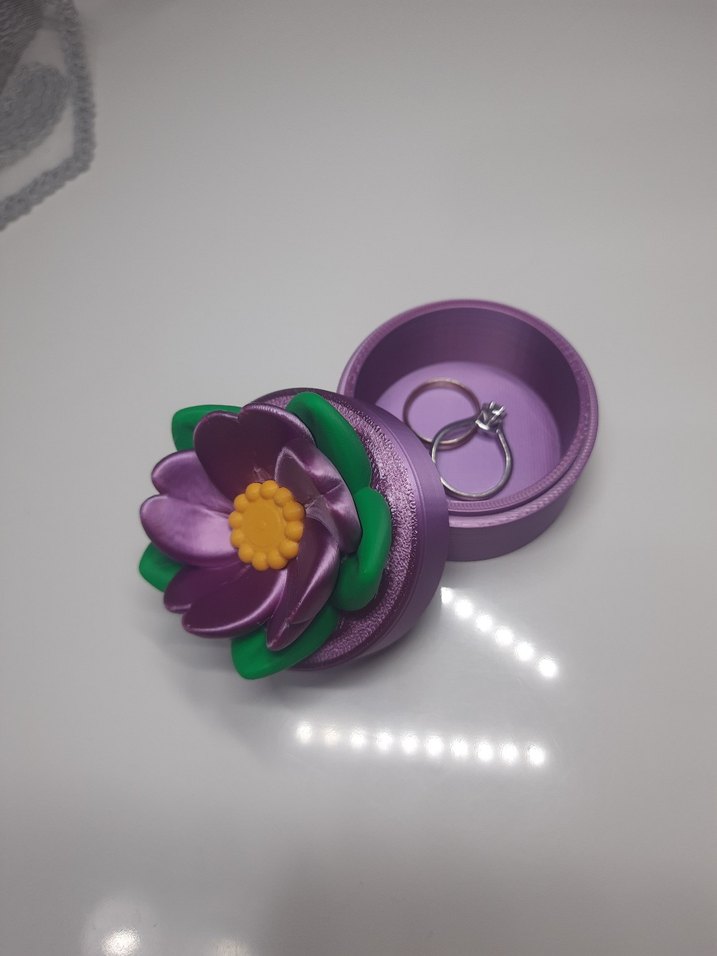 Mor Çiçekli Renkli Takı kutusu 3D yazıcı - Görsel 5