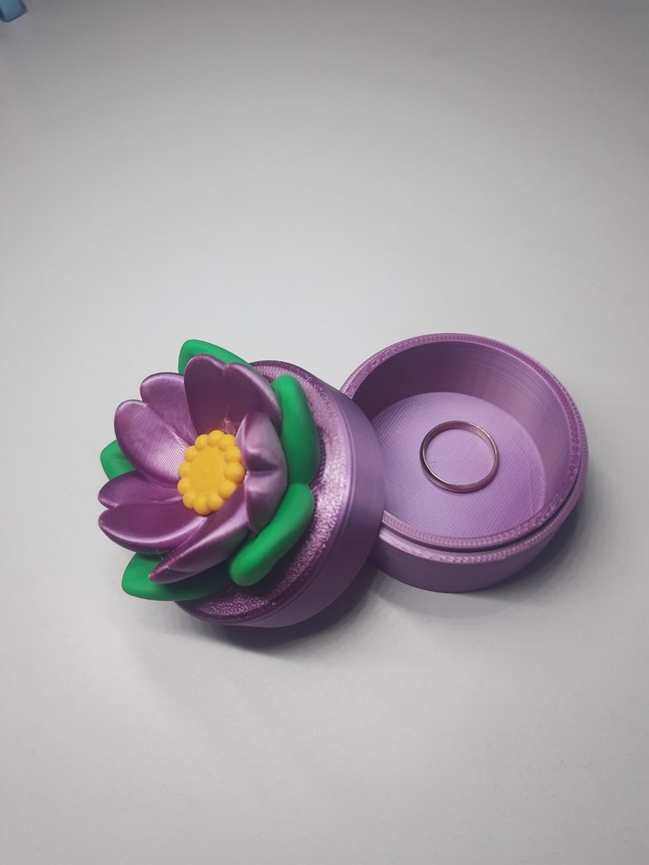 Mor Çiçekli Renkli Takı kutusu 3D yazıcı - Görsel 3