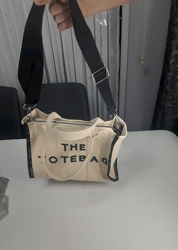 Beyaz Baskılı Fermuarlı Kadın Kumaş Çanta - Görsel 5