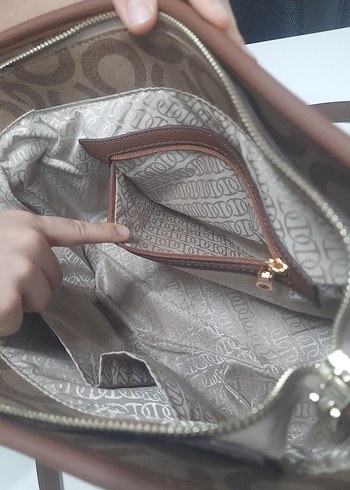 Zincir Detaylı Kahverengi Deri Kadın Çanta - Görsel 5