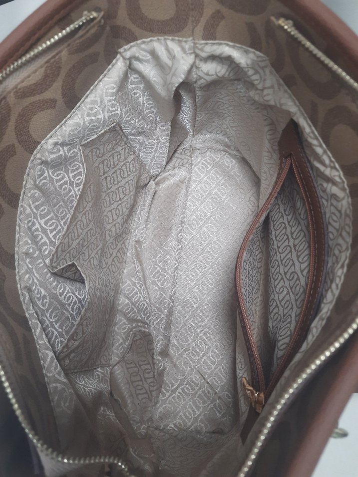 Zincir Detaylı Kahverengi Deri Kadın Çanta - Görsel 4