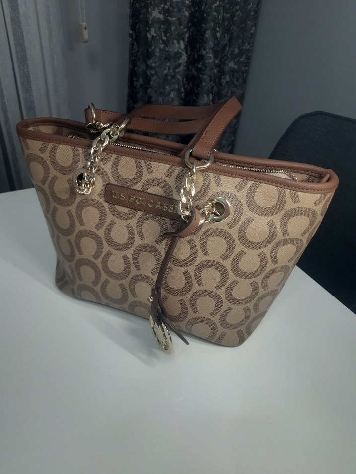 Zincir Detaylı Kahverengi Deri Kadın Çanta - Görsel 2