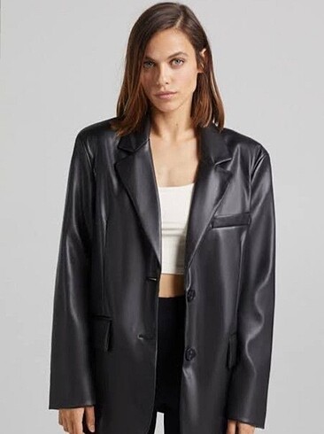 Bershka deri blazer