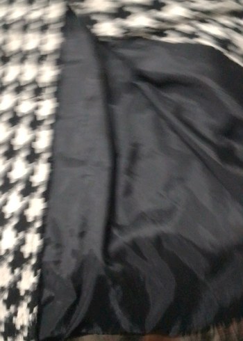 s Beden gri Renk Düğmeli Uzun siyah beyaz Desenli Kadın Kaban fulla markadir