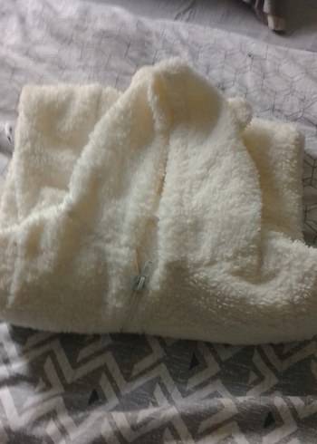 Beyaz pelus Bebek Kar Tulumu - Görsel 5