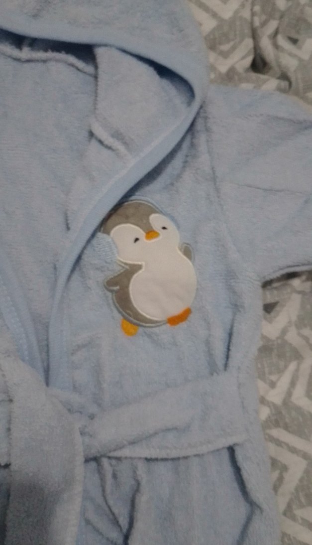 Kapüşonlu Erkek Çocuk Bornozu - Mavi - Görsel 2