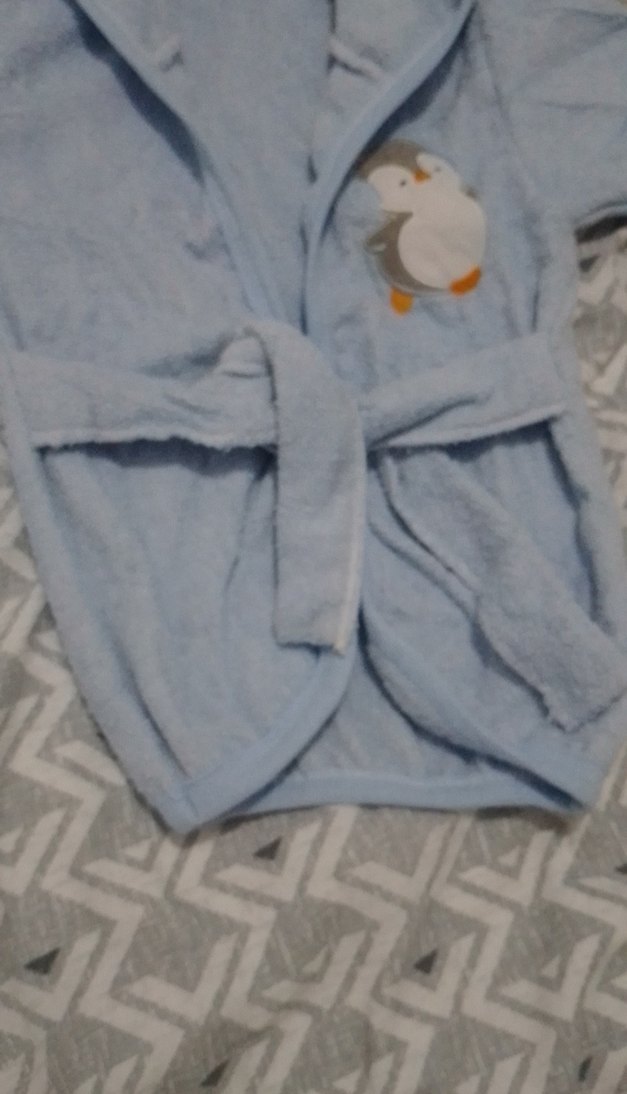 Kapüşonlu Erkek Çocuk Bornozu - Mavi - Görsel 4