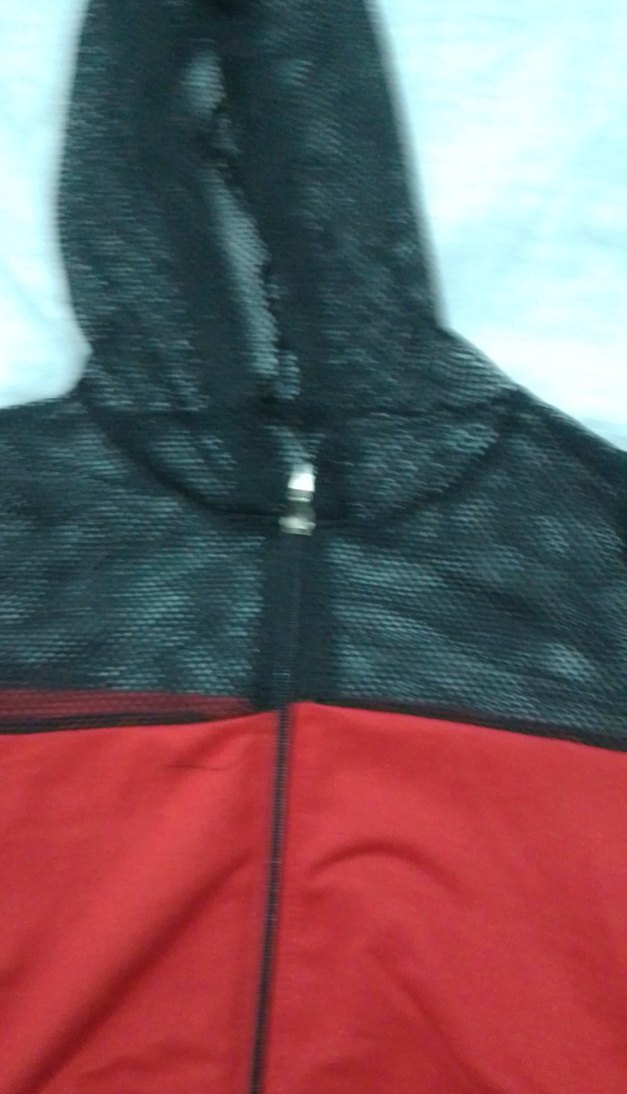 Kırmızı Kapüşonlu Fermuarlı kadın yagmurluk - Görsel 3