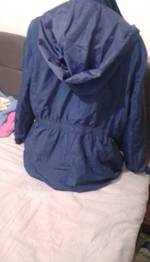 Düğmeli Mavi Denim Kadın yagmurluk - Görsel 3