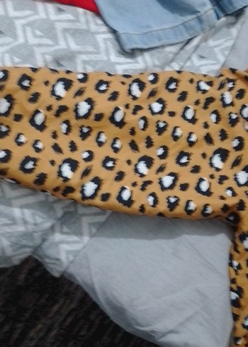 s Beden Kapüşonlu Leopar Desenli bayan mont