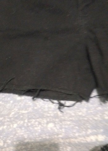 Siyah Rahat Kesim Mini Denim Şort - Görsel 2