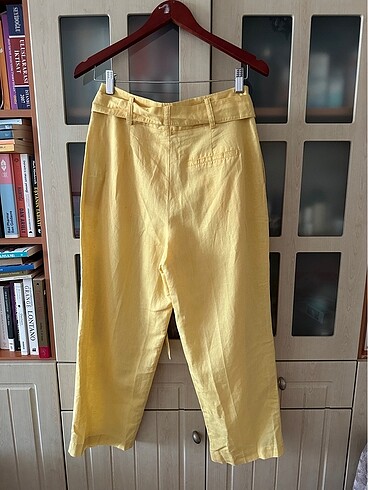 s Beden sarı Renk Zara sarı keten pantolon
