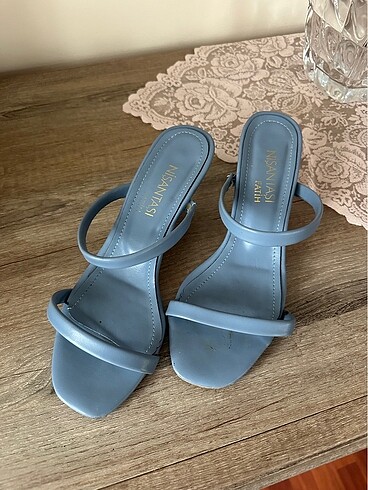 Nişantaşı Shoes İndigo mavi terlik