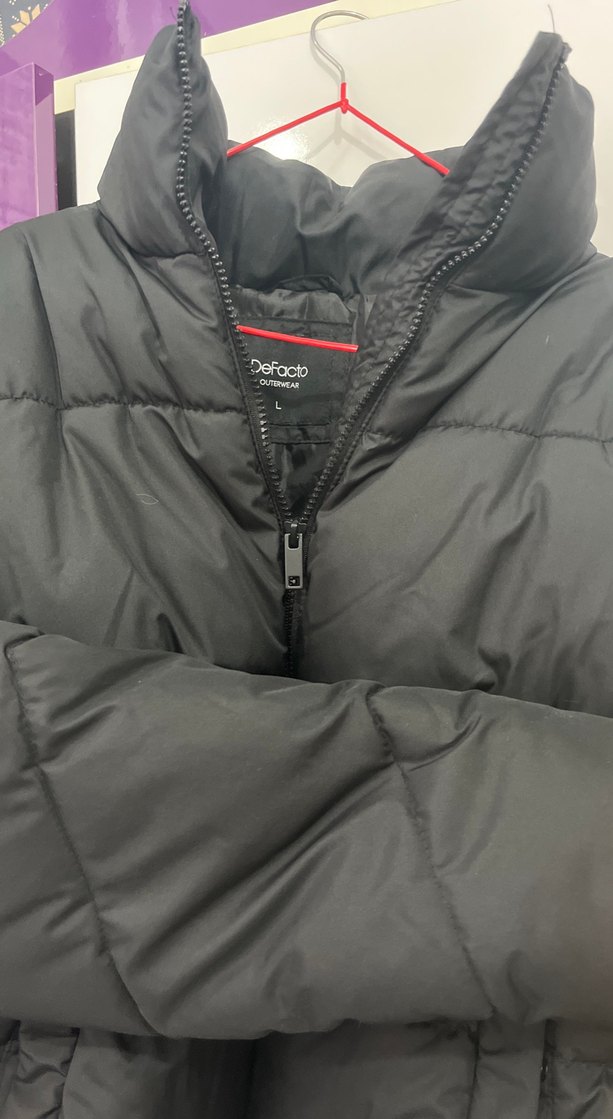 Defacto Siyah Fermuarlı Kadın Kışlık Ceket - Görsel 3