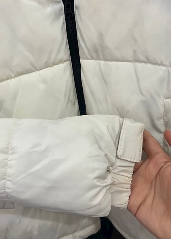 Beyaz Kadın Kışlık Spor Şişme Mont - Görsel 2