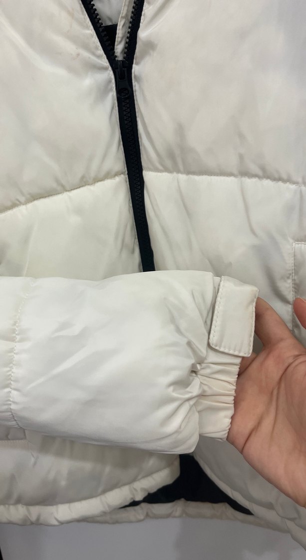 Beyaz Kadın Kışlık Spor Şişme Mont - Görsel 2