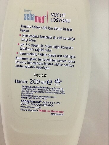  Beden Sebamed vücut losyonu