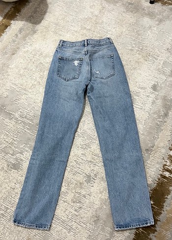 Kadın Gri Mavi Bol Kesim Jean - Görsel 4