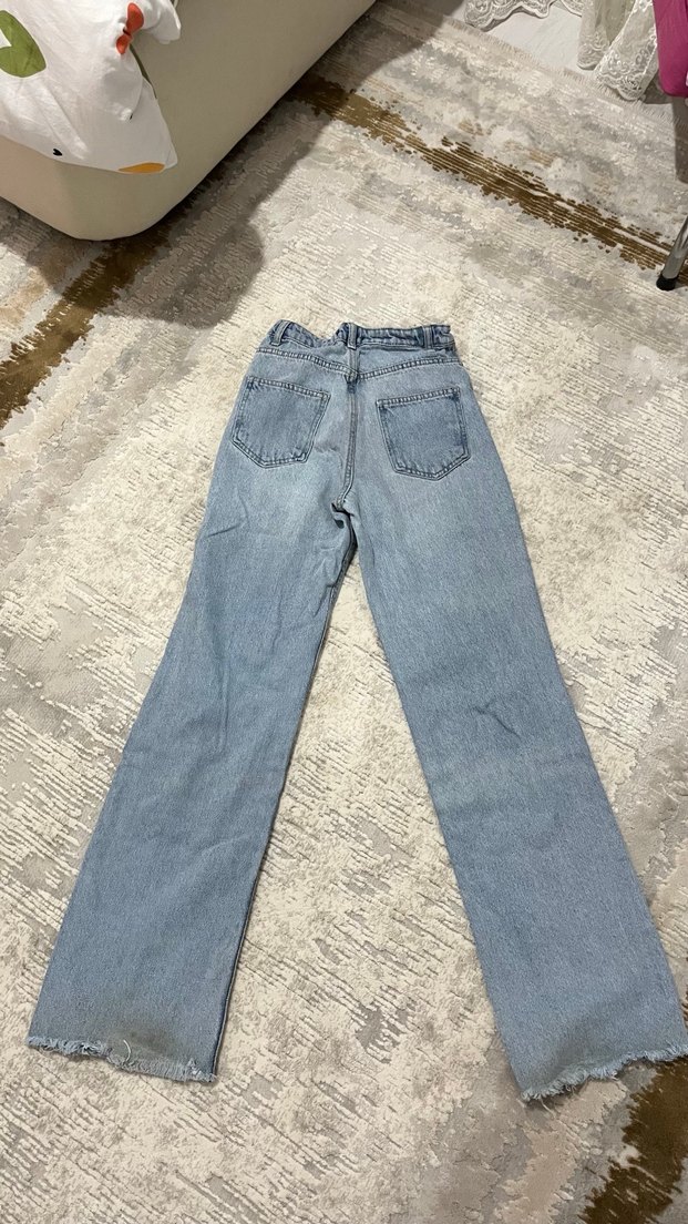 Gri Yırtık Detaylı Kadın Denim Jean - Görsel 4