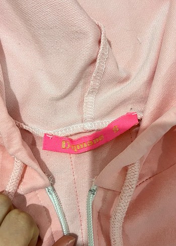 Kadın Pembe Kapüşonlu Fermuarlı Sweatshirt - Görsel 2