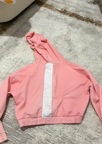 Kadın Pembe Kapüşonlu Fermuarlı Sweatshirt - Görsel 3