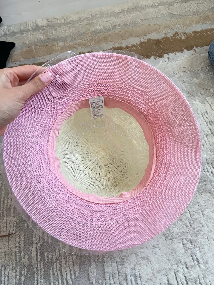 Sıfır Dantel Detaylı Pembe Örgü Çocuk Şapkası - Görsel 2