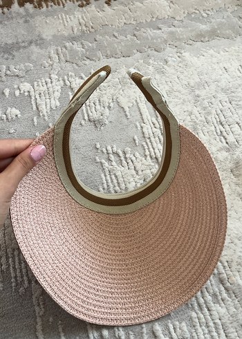 Pudra Örgü Kadın Vizör Şapka - Görsel 2