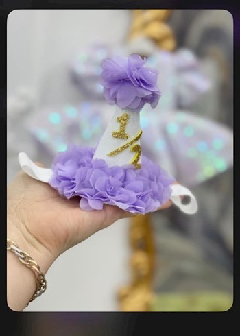 Parlak Mor Kabarık Kollu Kız Elbisesi - Görsel 2