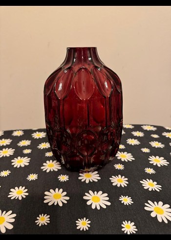 Bordo Renkli Cam Vazo - Görsel 2