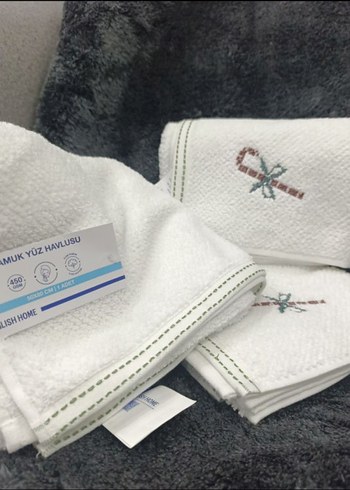 3 ADET Pamuk Nakışlı Yüz Havlusu 50x80 cm - Görsel 2