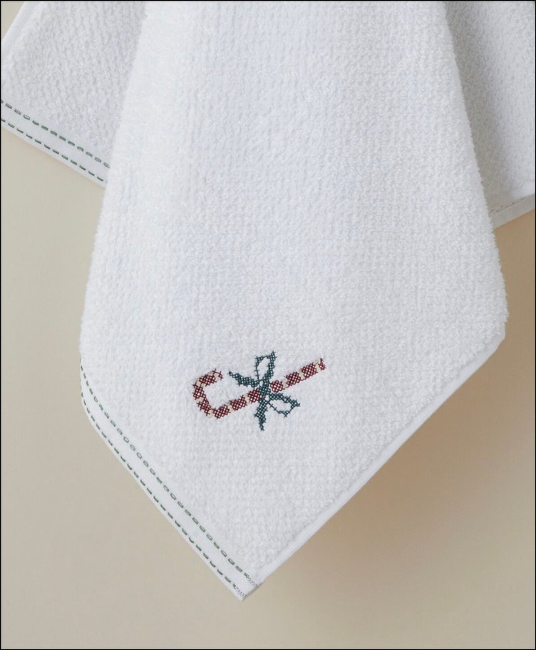 3 ADET Pamuk Nakışlı Yüz Havlusu 50x80 cm - Görsel 3