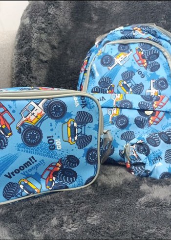 Renkli Mavi Çocuk Okul Çantası Seti - Görsel 5