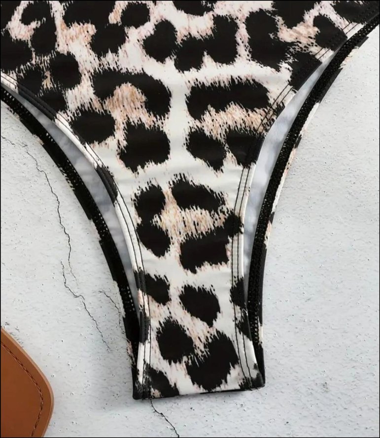 Leopar Desenli Fermuarlı Sörf Mayosu - Görsel 2