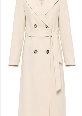 Kruvaze Belden Bağlamalı Kuşaklı Kaban EKRU Regular Fit - Görsel 6