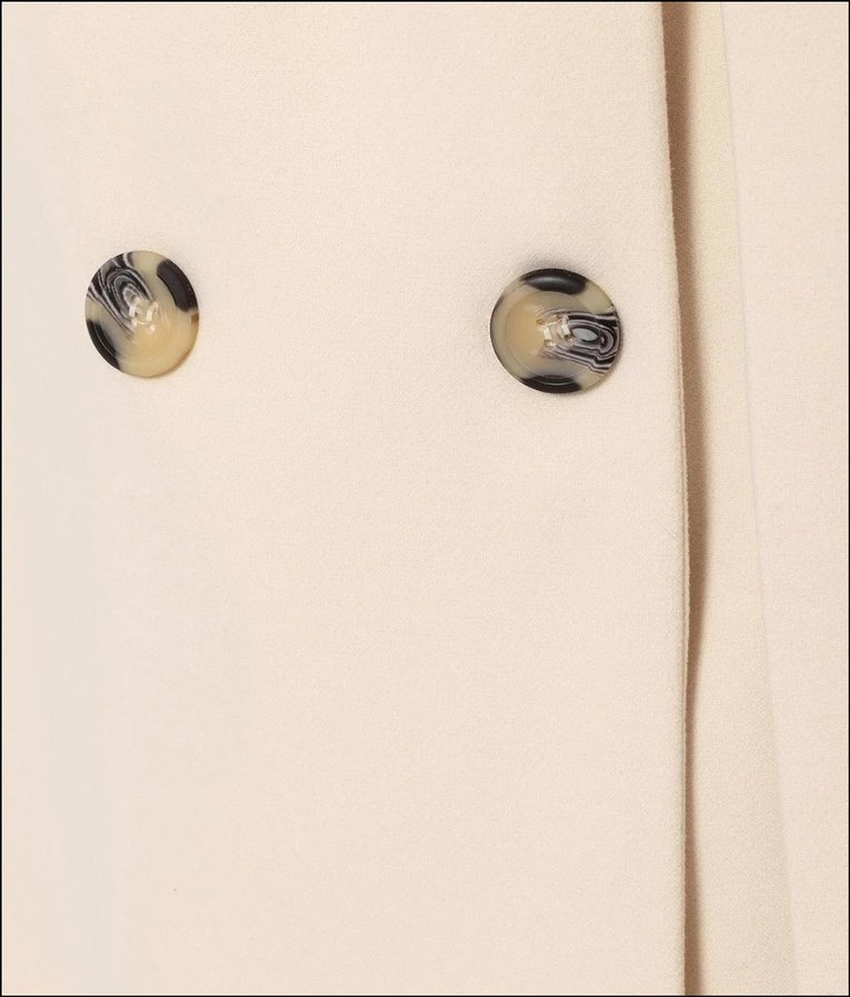 Kruvaze Belden Bağlamalı Kuşaklı  Kaban EKRU Regular Fit - Görsel 5