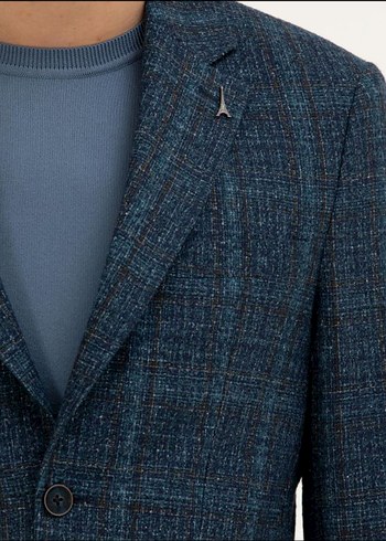 P.Mavi Slim Fit Yün Kaşmir Karışım CEKET - Görsel 2