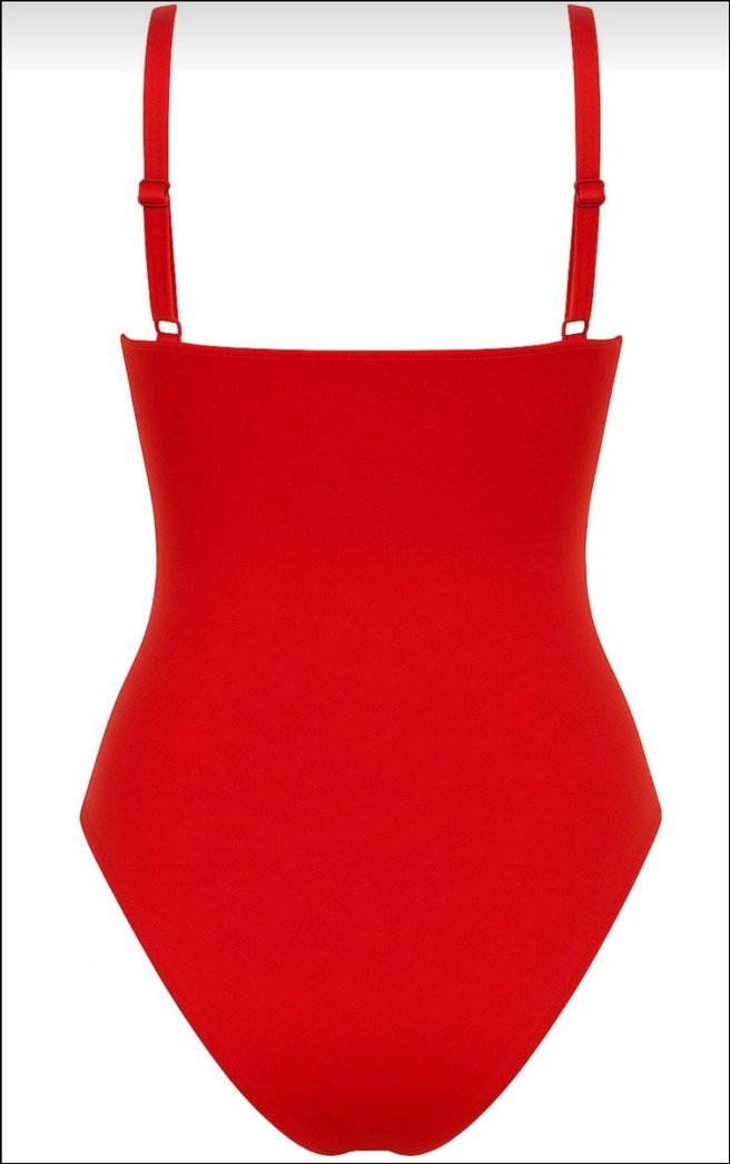 DRAPELİ TOPARLAYICI KIRMIZI MAYO - Görsel 2